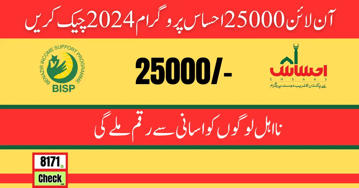 8171 Check Online 25000 Ehsaas Program BISP 2024