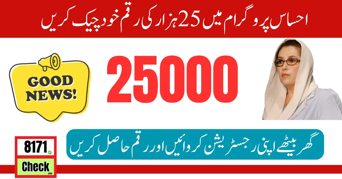 8171 Ehsaas Program 25000 Check Online Web-Portal BISP 2024