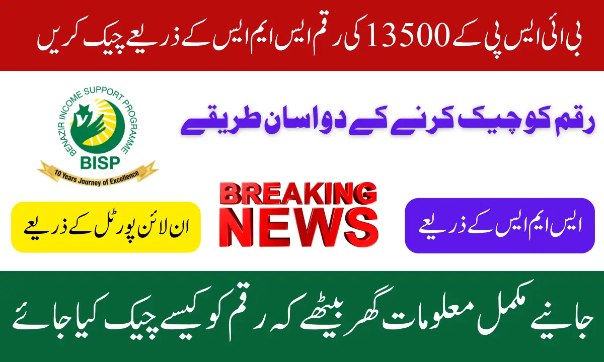 Benazir Kafaalat Payments 13500 Check Through SMS Step By Step Guideline 2025